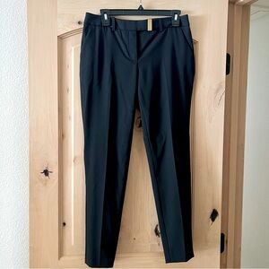 Michael Kors Black Cropped Trousers with Gold Buttons and Zippers